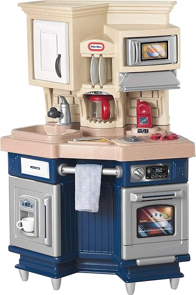 Amazon Com Little Tikes Super Chef Kitchen Blue Cream 14 00 L X 28 00 W X 40 00 H Inches Toys Games