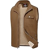 TBMPOY Men's Winter Vest Outerwear Fleece Sherpa-Lined Casual Vests Warm Cotton Jacket With Full Zipper