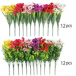 MACTING Artificial Flowers for Outdoors 24 Bundles