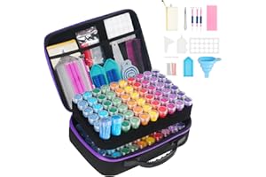 Douorgan Diamond Painting Storage Containers 120 Slots Accessories and Tools Portable Diamond Painting Organizer Shockproof Diamond Art Storage Case Beads Storage Box(120 Slots)