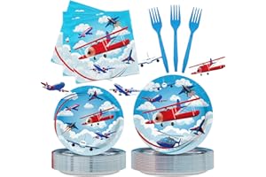 Iemctsy 96PCS Airplane Party Decorations, Airplane Birthday Party Decorations, Airplane Party Favors, Airplane Decorations fo