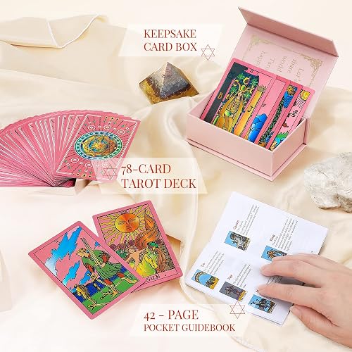KIINO 78 Gold Foil Tarot Cards With Guide Book Tarot Deck For