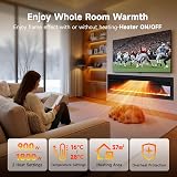 INMOZATA 102cm Electric Fire Wall Mounted Freestanding 900W 1800W Black view 4