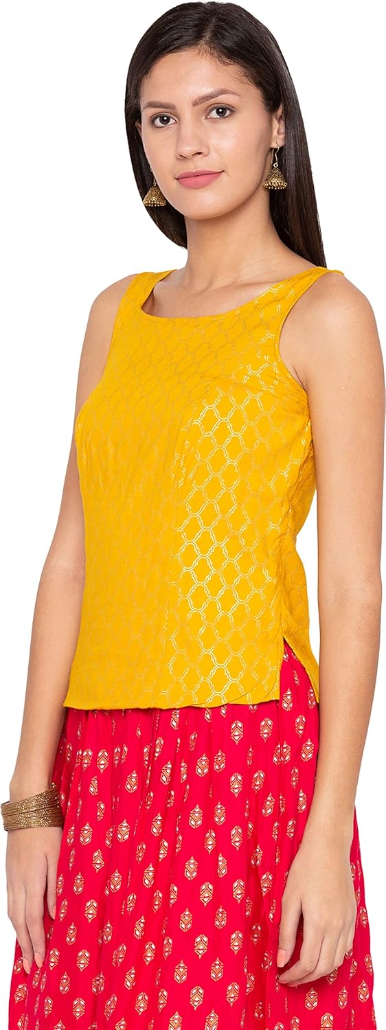 yellow ethnic top