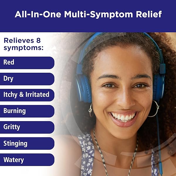 ROHTO ALL-IN-ONE MULTI-SYMPTOM COOLING EYE DROPS, ALL-IN-ONE ASTRINGENT, LUBRICANT & REDNESS RELIEVER EYE DROPS FOR IRRITATED, DRY, BURNING, WATERY, ITCHY, RED, GRITTY EYES, 0.4 FL OZ BOTTLE