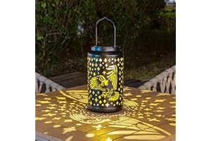pearlstar Eagle Lantern Outdoor Solar Hanging Lantern Lights Decorative Table Solar Lamp Waterproof for Patio Yard Garden Lawn Landscape Lighting, Gardening Decor, Black, Eagle