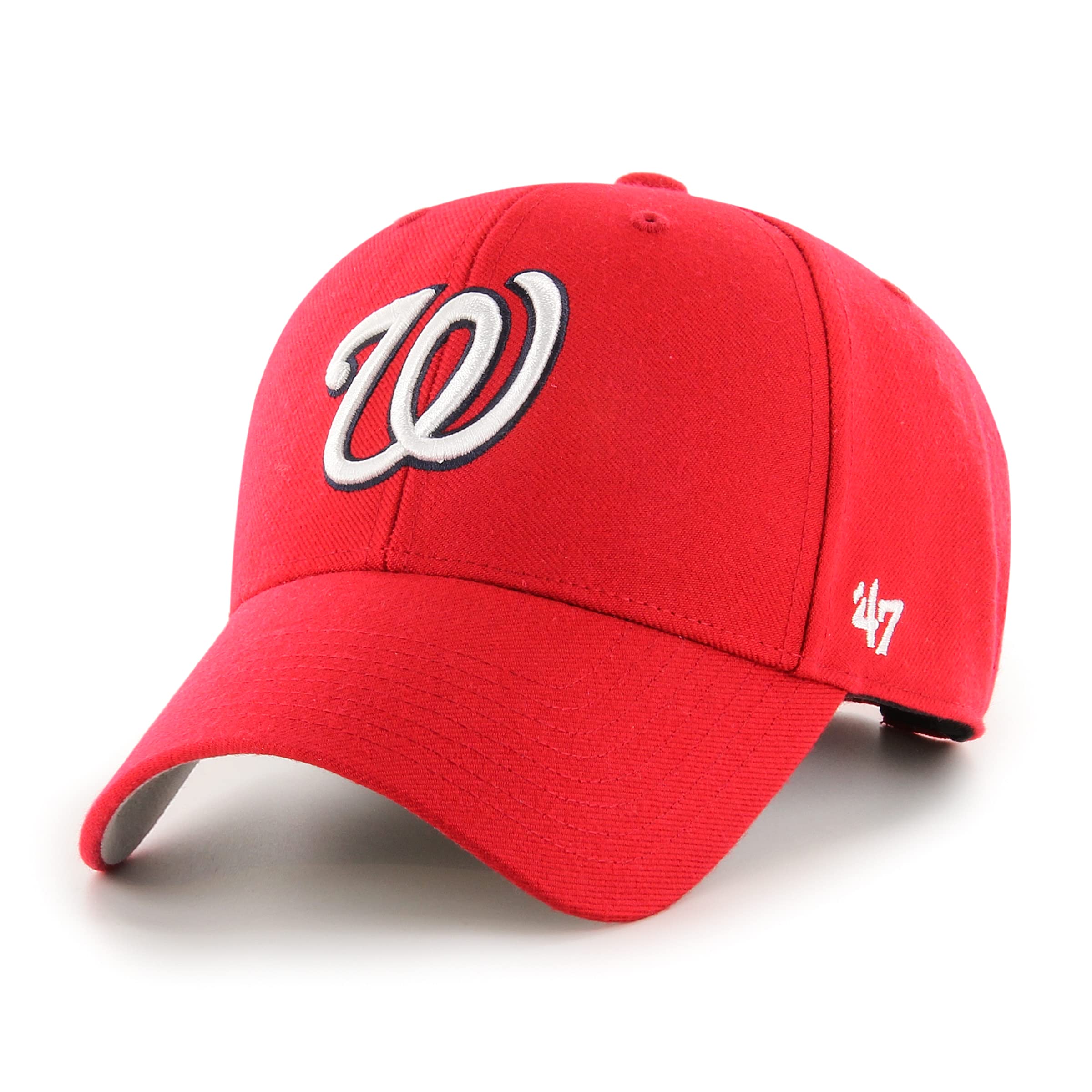 47 Washington Nationals MLB MVP Unisex Baseball Cap, Adjustable, White Logo, Red