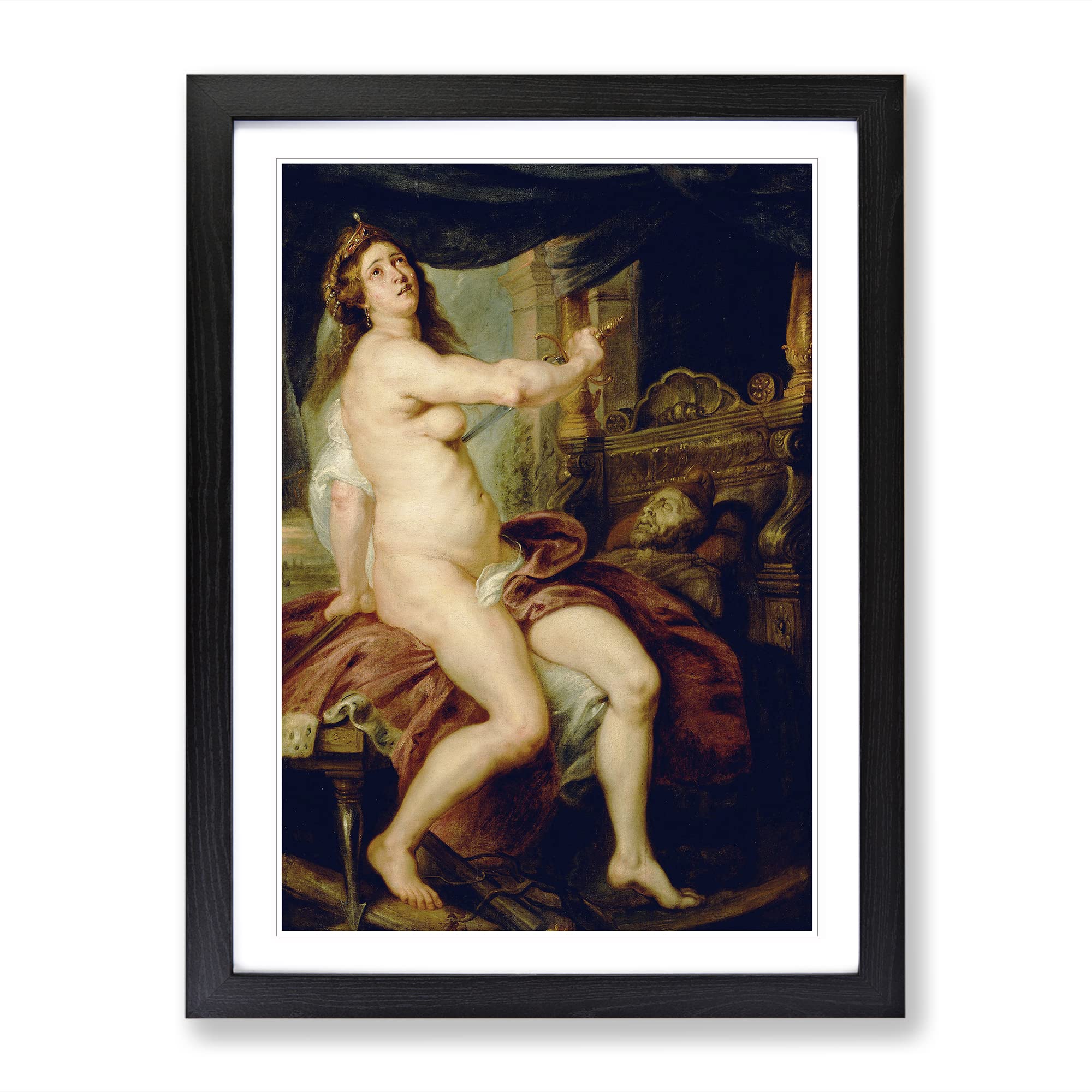 Sacrificing Dido By Peter Paul Rubens Classic Painting Framed Wall Art Print, Ready to Hang Picture for Living Room Bedroom Home Office Décor, Black A3 (34 x 46 cm)
