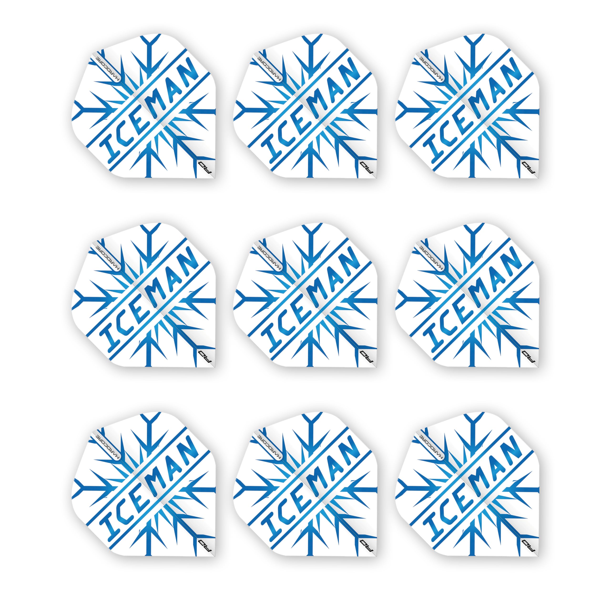 RED DRAGON Gerwyn Price Iceman Hardcore Extra Thick Dart Flights - 3 Sets Per Pack (9 Dart Flights in Total)