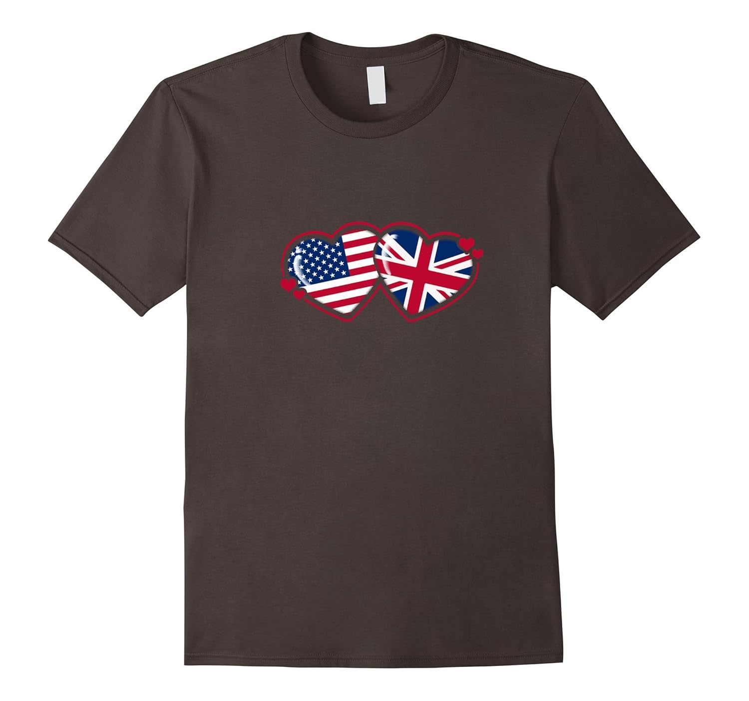 Love Hearts USA Union Jack UK Flags Entwined Valentine Shirt-anz