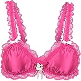 Satini Sissy Frilly Lace Fitted Satin Bralette