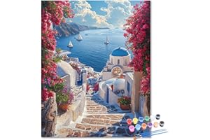 Landscape Paint by Numbers Adult Kit, Paint by Numbers Beach, Peinture a Numero Adulte, Painting by Number Easy DIY Craft Kit