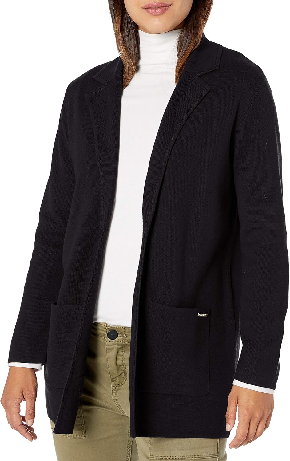 notch collar long cardigan