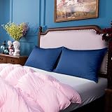 NTBAY 2 Pack 500 Thread Count Egyptian Cotton Pillow Cases Navy 50x75 cm view 7