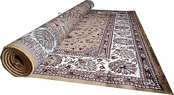 Paradise Carpet Creation Kashmiri Traditional Royal Look Persian Design Carpet for Your Home 180X270cm 6 Feet by 9 Feet (Color- Gold)