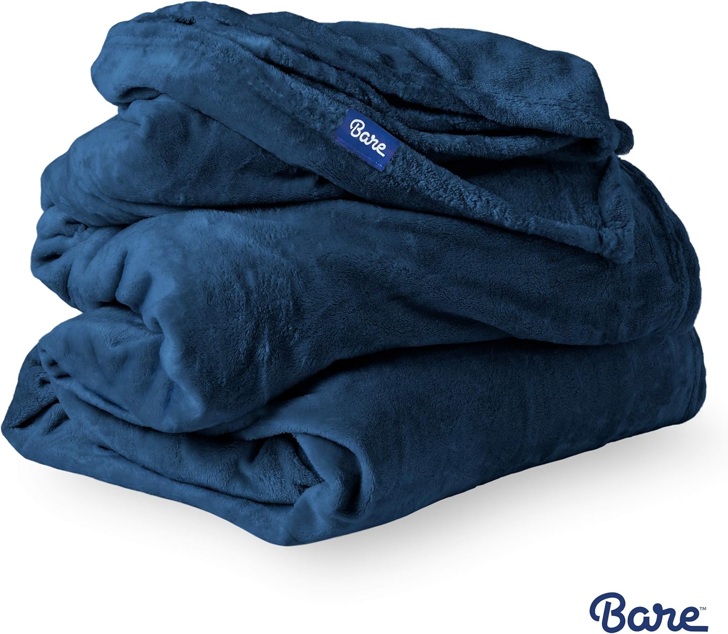 Bare Home Microplush Fleece Blanket - Full/Queen - Ultra-Soft Velvet - Luxurious Fuzzy Fleece Fur - Cozy Lightweight - Easy Care - All Season Premium Bed Blanket (Full/Queen, Dark Blue): Home & Kitchen
