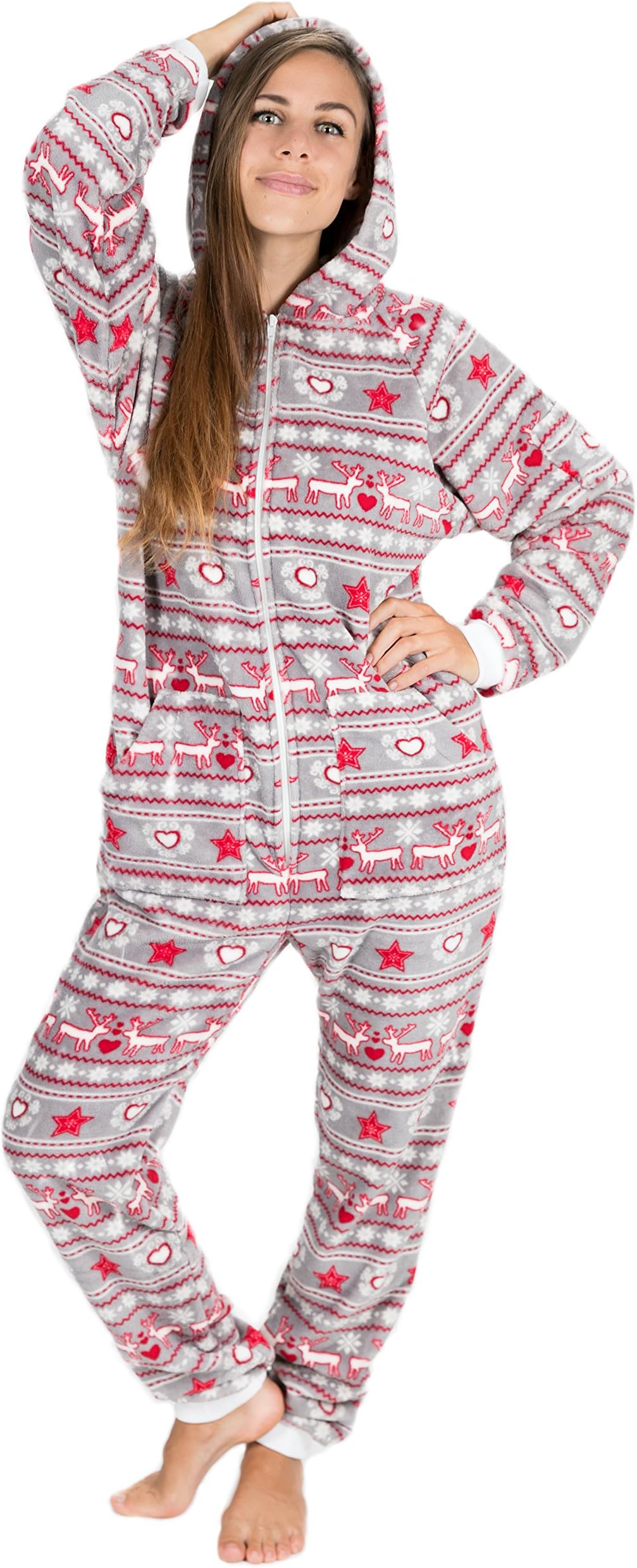 Christmas Dream Go-Jamz Unisex Fleece All in One Piece Pyjamas, Fleece Jumpsuit Onesie