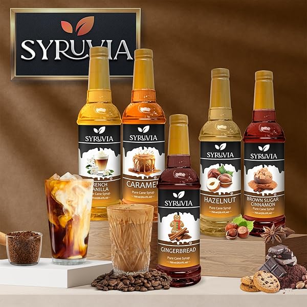 SYRUVIA COFFEE SYRUP, COOKIE BUTTER FLAVORED SYRUP FOR DRINKS, LATTES, AND DESSERTS – 25.4 FL OZ