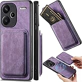 Ephoou Magnetic Wallet Case for Xiaomi Redmi Note 13 Pro+ Plus, Detachable Card Holder, PU Leather Slim Fit Shockproof Scratch Resistant Cover for Redmi Note 13 Pro Plus TCK-Retro Purple