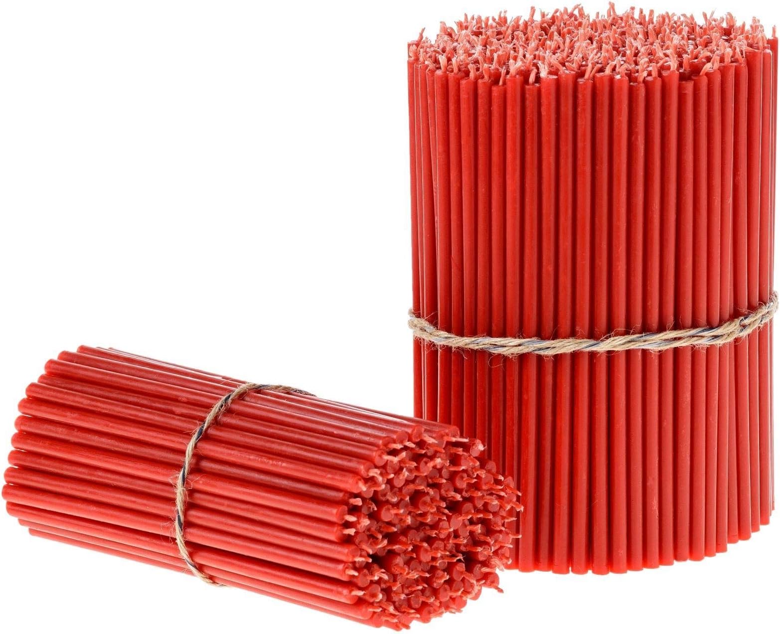 DanilovoPure Beeswax Candles - No-Drip, Smoke-Less, Tall, Thin Taper Candles – Decorative Candles for Church Prayer, Decor or Birthday Candles – Honey Scented – 6.5 in, Ø 0.22 in (Red, 200pcs)