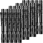 Beieverluck 20 Pack Pen Light Flashlight Mini Small Flashlight with Clip Waterproof LED Pocket Pen Flashlights for Camping, Inspection, Work, and Emergency(Large,Black)