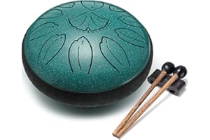 Lronbird Steel Tongue Drum Percussion, 6 Inch 11 Notes Musical Instruments, Music Gifts for Family Friends (Malachite)