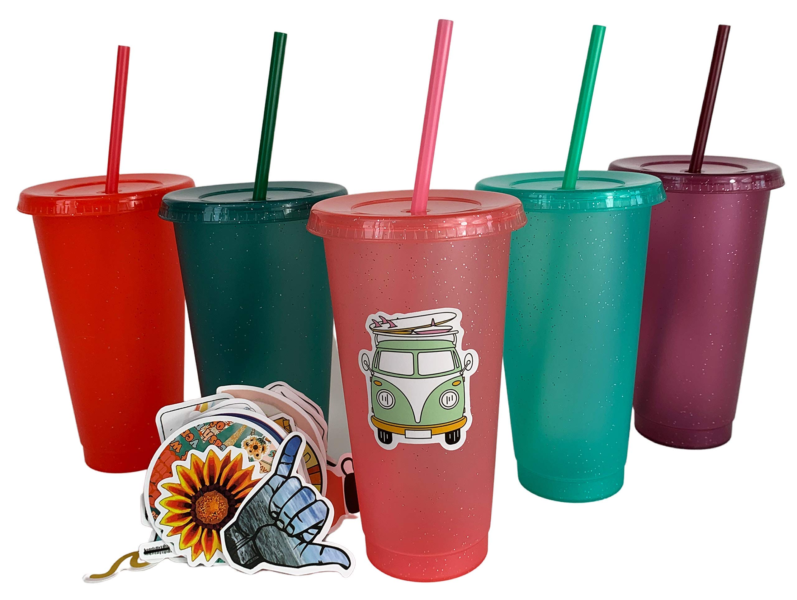 Buy Crazy Chicken Lady Glitter Iced Coffee Party Cups, 5 Pack, Kid's
