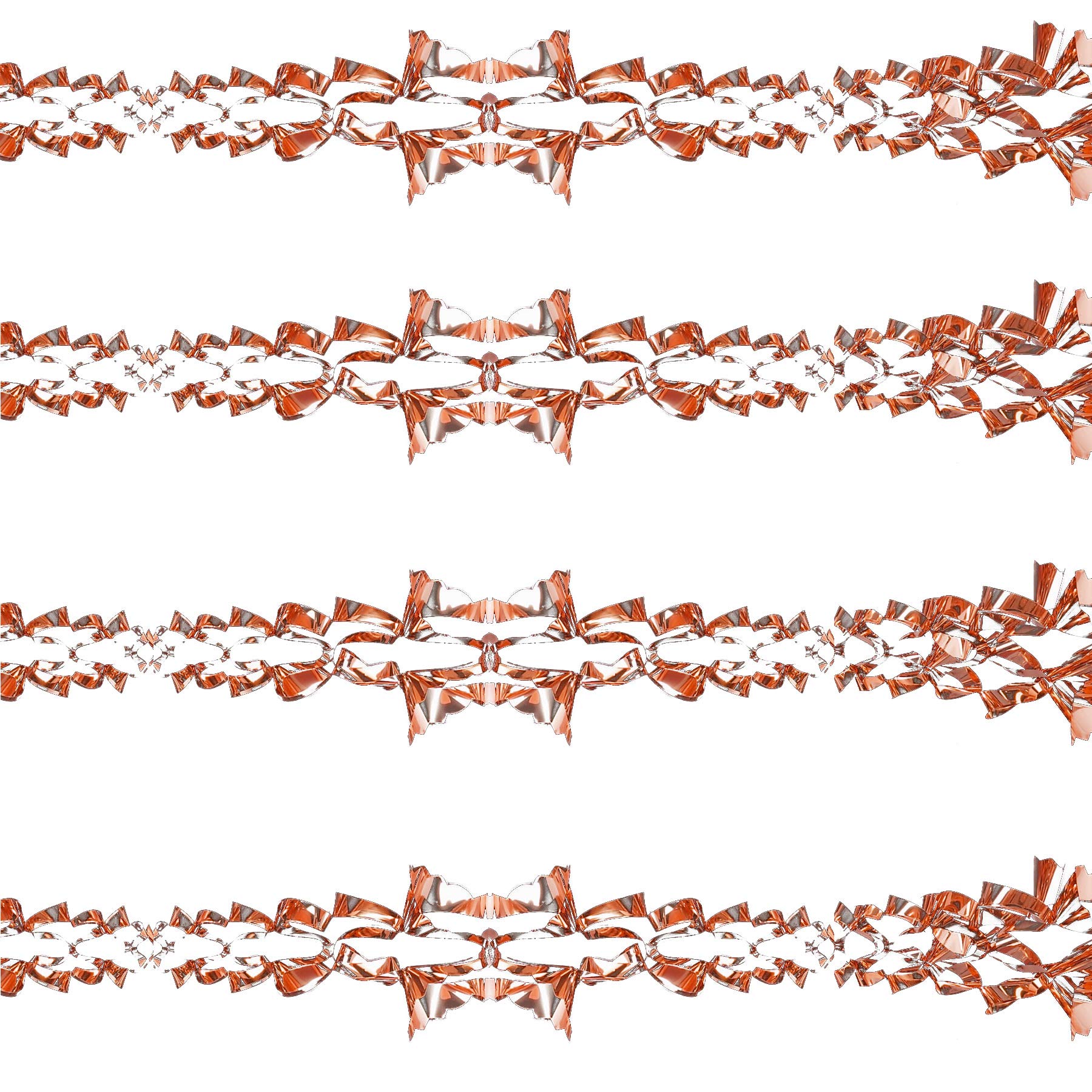 Rose Gold Christmas Foil Ceiling Decorations - Set 4 15cm x 2.7M Garlands