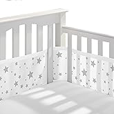 BreathableBaby Breathable Mesh Liner for Full-Size Cribs, Classic 3mm Mesh, Starlight (Size 4FS Covers 3 or 4 Sides)