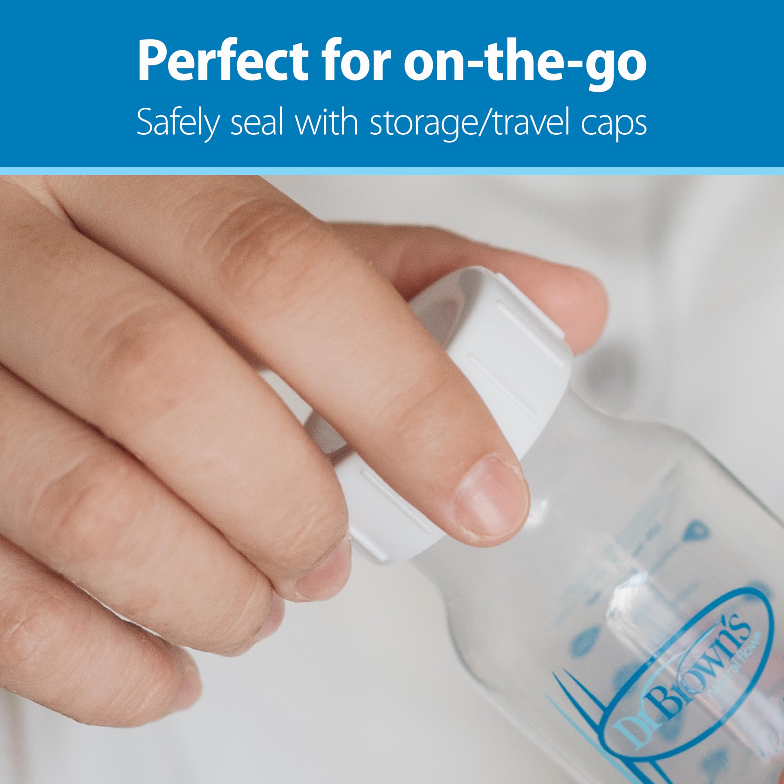 Dr. Brown's Breast Milk Collection Bottles with Storage Caps, Breast Pumps Compatible, Collect, Store, and Keep Milk Fresh, BPA Free – 4-Pack