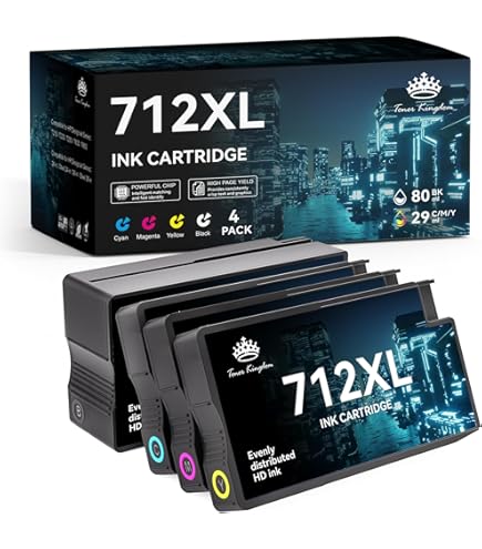 hp DesignJet 712インクカートリッジ 4色セット(10個) 純正 Amazon.com: EUDOXAOE HP712XL Refillable Ink Cartridge Set (4