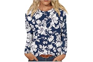 OSMUAL Long Sleeve Shirts for Women Fall Tops Dressy Casual Print Blouses Tunic Tops for Leggings
