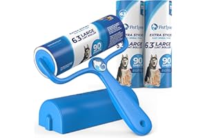 PetLovers 6.3" Large Lint Roller for Pet Hair Extra Sticky 270 Sheets, Ideal for Pet Hair Removal from Furniture & Clothes, Dog and Cat Lint Remover 3 Pack