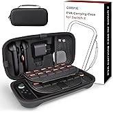 CoBak Large Capacity Carrying Case for Nintendo Switch 2 ( 2025 ) , Ultra Slim Premium EVA Travel Pouch with 24 Game Cartridges, Adapter and Joy-Con Storage, Accessories Storage Bag, Black