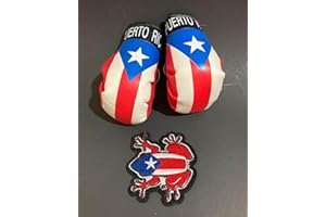 PRK 14 Puerto Rico Flag Boxing Gloves Set for car Accessories Flag Hanging Rearview Mirror Boricua Puerto Rican PR