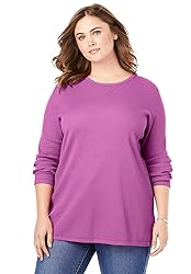 Woman Within Women's Plus Size Thermal Waffle