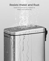 SONGMICS Narrow Pedal Bin with Lid, 2.6 Gallons, Slim Steel Trash Can, Silver view 4