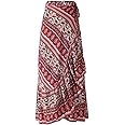 ForeMode Women Boho Print High Waist Side Wrap Bohemian Asymmetric Hem Maxi Long Skirt One Size