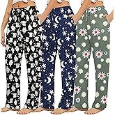 ENJOYNIGHT Womens Pajama Pants Long 3 Pack Sleep Lounge Pj Bottom with Pockets