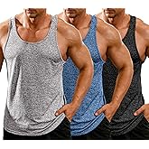 COOFANDY Men's 3 Pack Gym Tank Tops Y-Back Workout Muscle Tee Training Bodybuilding Fitness Sleeveless T Shirts