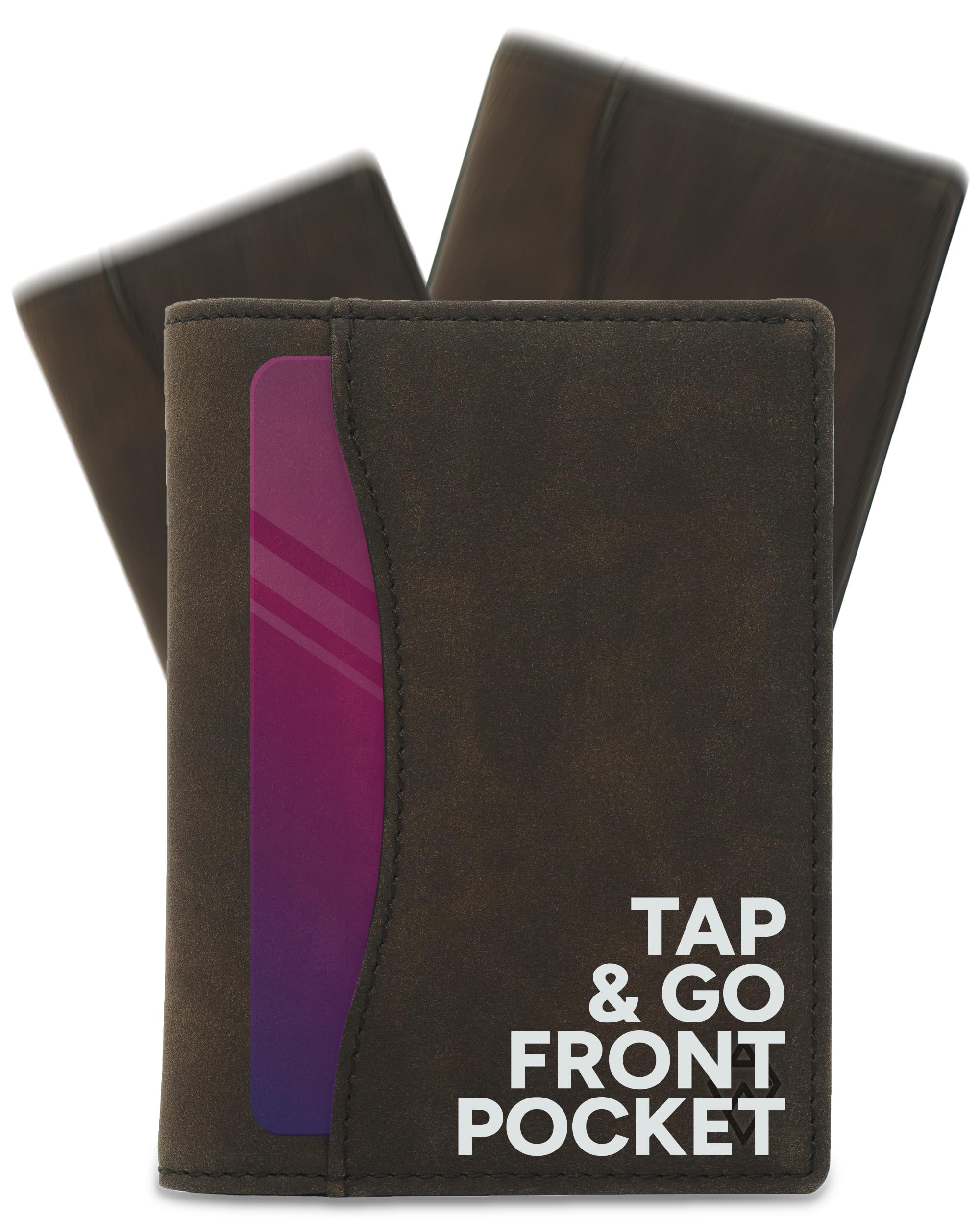 AKIELO RFID Blocking Mens Wallet with Pull Tab and Gift Box – Stylish 'Tap N Go' Bifold Card Wallet – Credit Card Holder Wallets for Men (Oscar - Dark Mocha Edition)