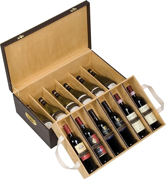 Designer 12bottle Wine Suitcase with individual bottle straps Amazon