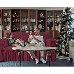 NICEEC Loveseat Slipcover Red Loveseat Cover 1