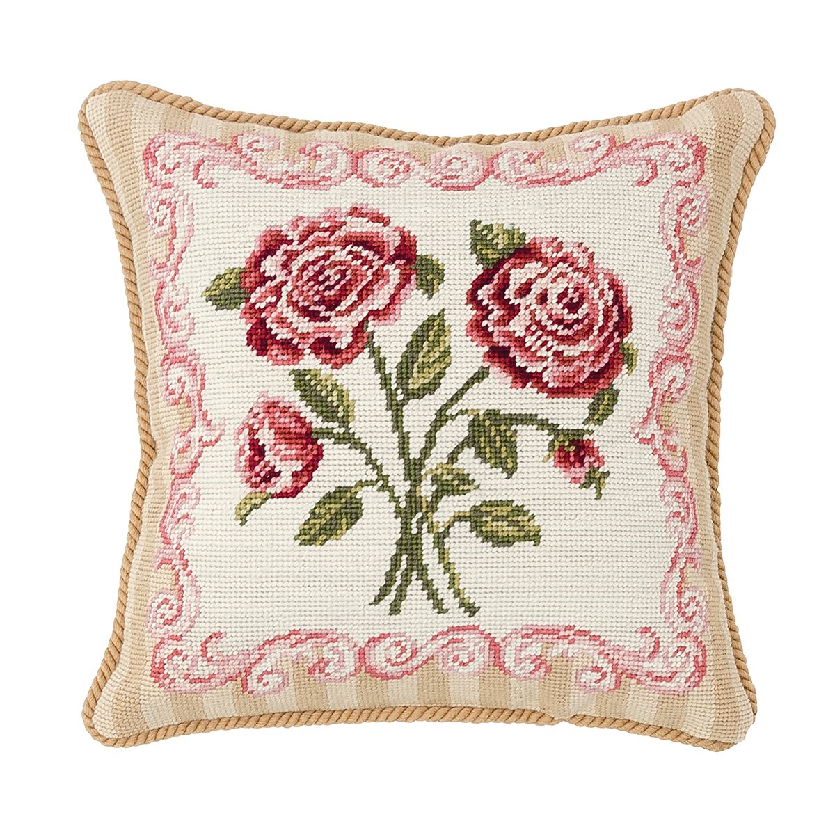 Amazon Com 14x14 Inches Needle Point Pillow With Cording Antique