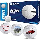 Personalized Custom Golf Balls 12 Pack &ndash; for Taylormade Distance, Custom Logo Golf Balls, Personalized Gift for Dad, Husband &amp; Golfers