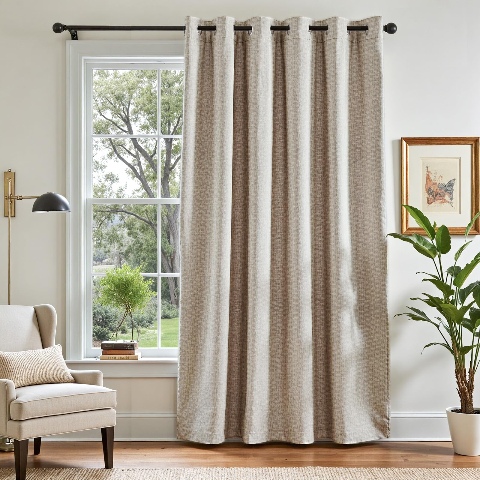 Photo 1 of ** COLOR IS GREY** jinchan Blackout Curtain 96 Inch Length Greyish GREY Curtain for Bedroom Living Room Drape 1 Panel Grommet Top Window Treatment 84 Inches Wide by 96 Inches Long