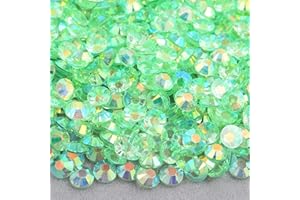 Niziky Rhinestones, 3000pcs 5mm Resin Flatback Green AB Resin Crystal for Crafts, Shoes, Mugs, Bottles, Cups, Decorations