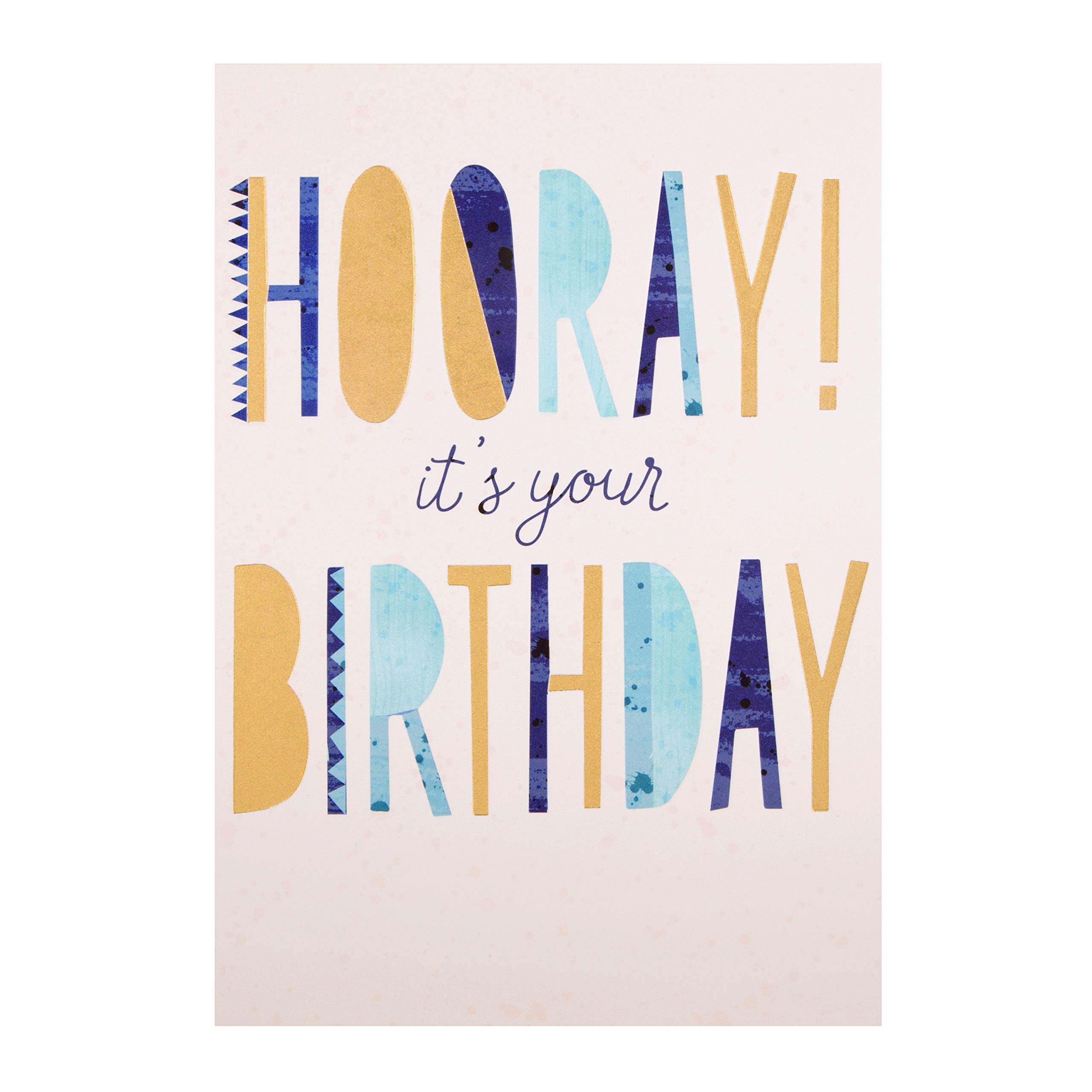 Hallmark Birthday Card - Contemporary Embossed and Foiled Text Design