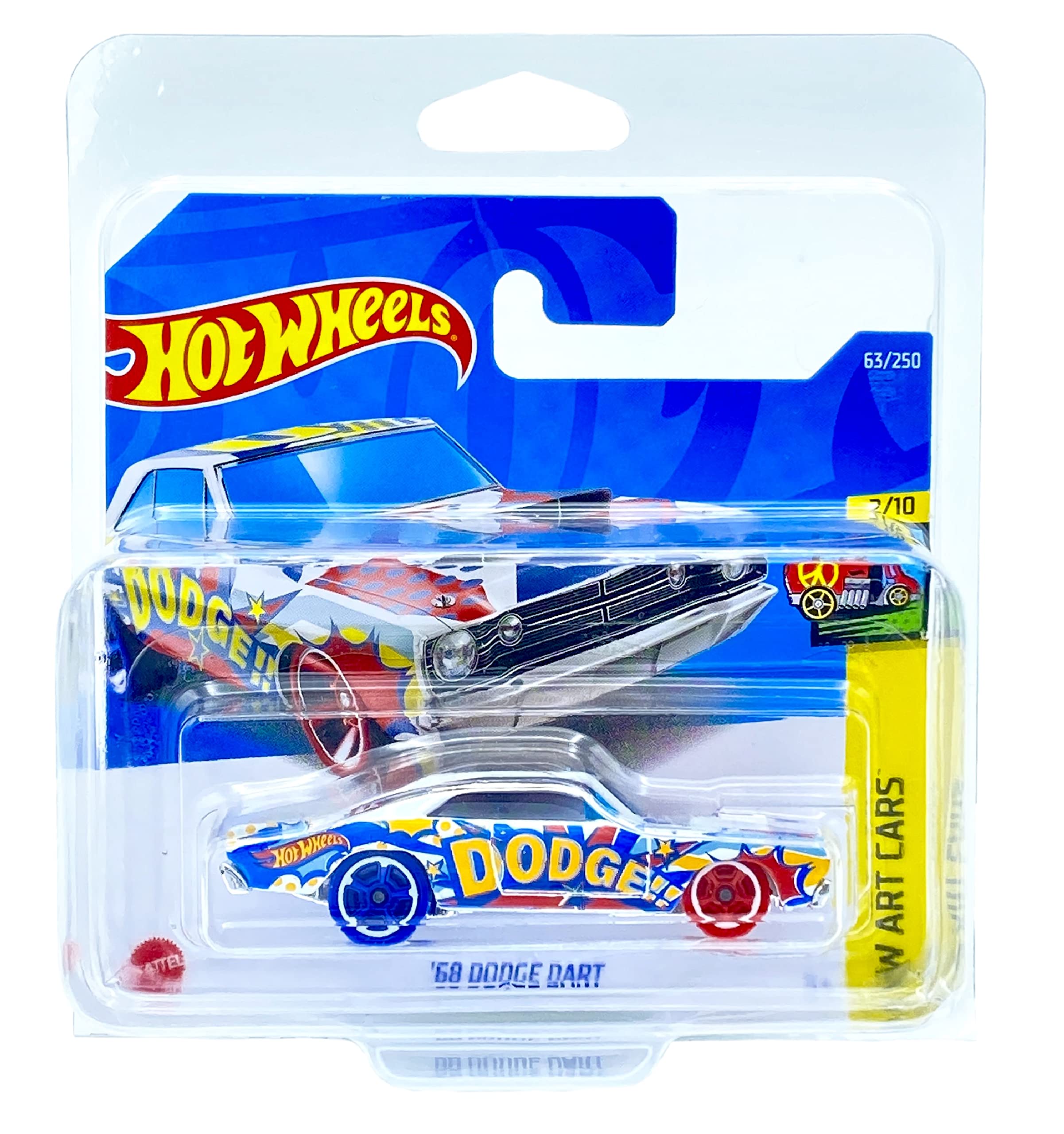 Hot Wheels '68 Dodge Dart (Multi Coloured) 2/10 HW Art Cars 2022 - 63/250 (Short Card) *** COMES IN A KLAS CAR KEEPER PROTECTIVE COLLECTORS CASE *** HCW34