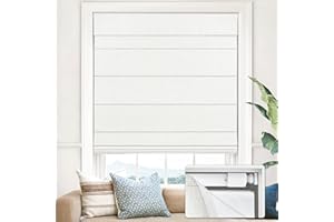 UNISHADES 100% Blackout No Tools No Drill Cordless Roman Shades for Windows, Size 41 3/4" W × 60" H (for Windows 42" W × 60" H) Blackout - Off-White